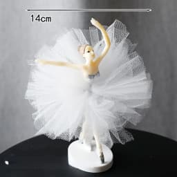 White Pink Ballet Girls Decoration Hook Flower Happy Birthday Cake Topper Wedding Bride for Party Supplies Baking Love Gifts