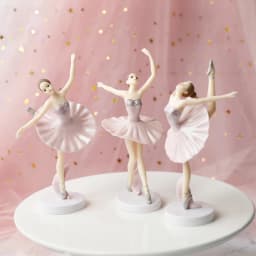 White Pink Ballet Girls Decoration Hook Flower Happy Birthday Cake Topper Wedding Bride for Party Supplies Baking Love Gifts