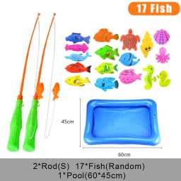 Kids Fishing Toy Set Play Water Toys for Baby Magnetic Rod and Fish with Inflatable Pool Outdoor Sport Toys for Children