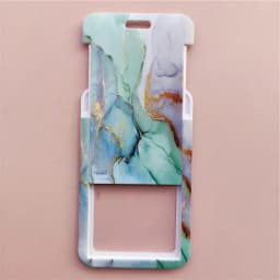 Marble Pattern Lanyard ID Badge Card Holder Office Worker Cardholder Cover Credit Card Case Card Protector Christmas Gift