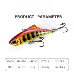 Japan VIB Fishing Lures Spearhead RYUKI Vibration 45S Lure for Summer and Winter Artificial Bait Trouts Tackle Pike Accessories