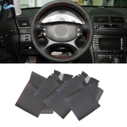 For Mercedes Benz E G CLK CLS SL Class W211 C209 A209 C219 W463 R230 Hand Stitched Car Steering Wheel Perforated Leather Cover