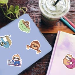 50/100pcs Cute Sloth Stickers Laptop Phone Fridge Guitar Notebook Skateboard Cartoon Graffiti Animal Sticker Decal for Kids Gift