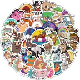 50/100pcs Cute Sloth Stickers Laptop Phone Fridge Guitar Notebook Skateboard Cartoon Graffiti Animal Sticker Decal for Kids Gift