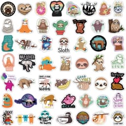 50/100pcs Cute Sloth Stickers Laptop Phone Fridge Guitar Notebook Skateboard Cartoon Graffiti Animal Sticker Decal for Kids Gift