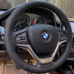 Car Accessorie For BMW X5 F15 2013 2014-2018 X6 F16 2015 -2019 Hand Stitch Microfiber Leather Braid Car Steering Wheel Cover