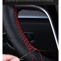 Car Accessorie For BMW X5 F15 2013 2014-2018 X6 F16 2015 -2019 Hand Stitch Microfiber Leather Braid Car Steering Wheel Cover