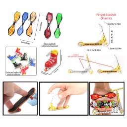 Plastic Fingerboard Toys with Scooter Roller Skating Shoes Tools Wooden Skateboard Platform Finger Skteboard Kits for Kids