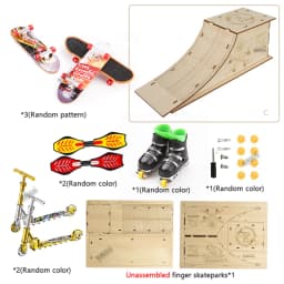 Plastic Fingerboard Toys with Scooter Roller Skating Shoes Tools Wooden Skateboard Platform Finger Skteboard Kits for Kids