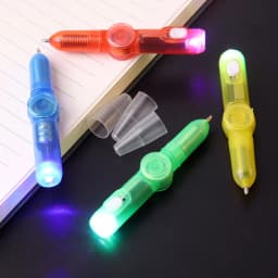 Glow Rotating Spinning Gaming Pen Cool LED Colourful Luminous Flash Ball Point Stress Relief Toys Ballpoint Pen with Battery