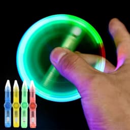 Glow Rotating Spinning Gaming Pen Cool LED Colourful Luminous Flash Ball Point Stress Relief Toys Ballpoint Pen with Battery