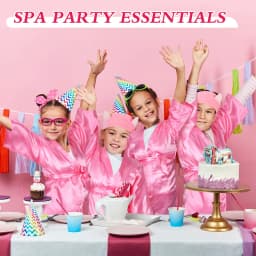 10/6Packs Birthday Squad Robes Spa Party Girls Queen Robe Soft Silk Satin Kimono Bathrobes DIY Bathrobes with Blindfold Headband
