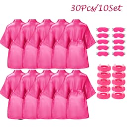 10/6Packs Birthday Squad Robes Spa Party Girls Queen Robe Soft Silk Satin Kimono Bathrobes DIY Bathrobes with Blindfold Headband