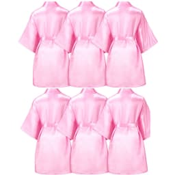 10/6Packs Birthday Squad Robes Spa Party Girls Queen Robe Soft Silk Satin Kimono Bathrobes DIY Bathrobes with Blindfold Headband