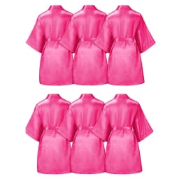 10/6Packs Birthday Squad Robes Spa Party Girls Queen Robe Soft Silk Satin Kimono Bathrobes DIY Bathrobes with Blindfold Headband