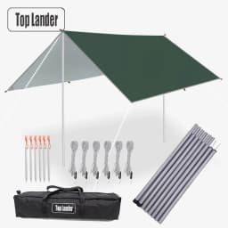 4x4m 5x3m 4x3m 3x3m Ultralight Waterproof Tarp Tent Large Camping Awning Sun Shelter Garden Canopy Outdoor Beach Shade Hiking