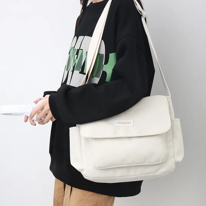 Women's School Messenger Bags for Women Shoulder Ladies Designer Handbag Solid Large Capacity Casual Canvas Shoulder Female Bags