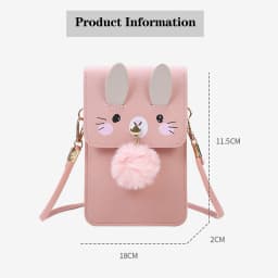 Cute Rabbits Transparent Touch Screen Messenger Bag Waterproof Travel Phone Pouch Shoulder Bags 2023 New Coin Purse Handbags