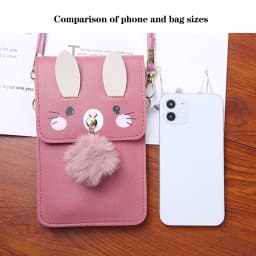 Cute Rabbits Transparent Touch Screen Messenger Bag Waterproof Travel Phone Pouch Shoulder Bags 2023 New Coin Purse Handbags