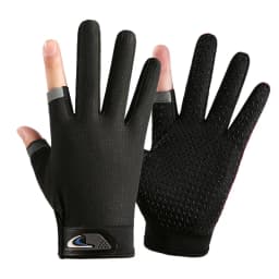 Summer Men's Fishing Gloves Anti-UV Cycling Women Two Finger Cut Male Touch Screen Angling Anti-Slip Breathable Fitness Gloves
