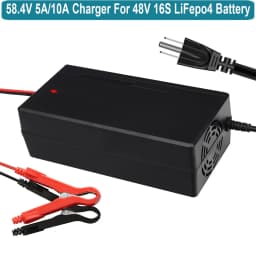 58. 4V 10A Charger 58. 4V LiFePO4 Battery Smart Charger Used for 16S 48V LiFePO4 Battery High Powers