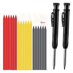 Carpenter Pencils 2.8mm Refills Long Nosed Deep Hole Tip Welding Mechanical Marker Built in Sharpener for Woodworking Drafting