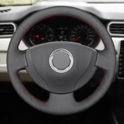 For Renault Logan 1 Sandero Symbol Clio Twingo Lada Largus Nissan Almera 3 G15 Hand Braid Car Steering Wheel Cover Leather Trim