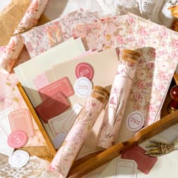 40pcs/pack Kawaii Scrapbooking Material Set Sticker Aesthetic DIY Scrapbooking Supplies Photo Album Decor Stationery