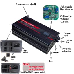 OHRIJA 67.2V 8A Charger Smart Aluminum Case Is Suitable For 16S 59.V OLED Dispay Li-ion Lipo Battery OLED Display Fast Charger