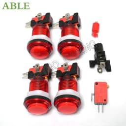 Arcade Push Button 33mm transparent Muilt Colour With Led Light Micro Switch Round For Arcade Machine Parts