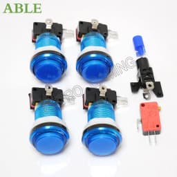 Arcade Push Button 33mm transparent Muilt Colour With Led Light Micro Switch Round For Arcade Machine Parts