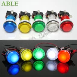 Arcade Push Button 33mm transparent Muilt Colour With Led Light Micro Switch Round For Arcade Machine Parts