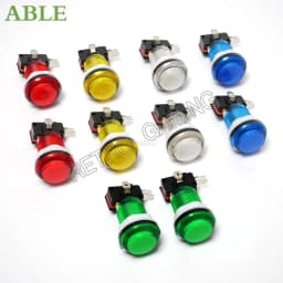 Arcade Push Button 33mm transparent Muilt Colour With Led Light Micro Switch Round For Arcade Machine Parts