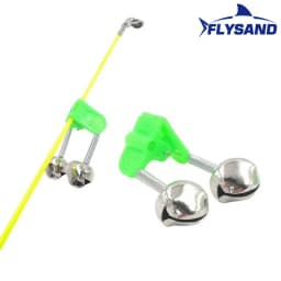FLYSAND Fishing Bell Light Bell Fish Bell Alarm Pisces Bell Clip Alarm Night Fishing LED Red Green Light Double Alarm Bells