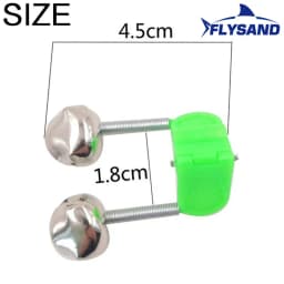 FLYSAND Fishing Bell Light Bell Fish Bell Alarm Pisces Bell Clip Alarm Night Fishing LED Red Green Light Double Alarm Bells