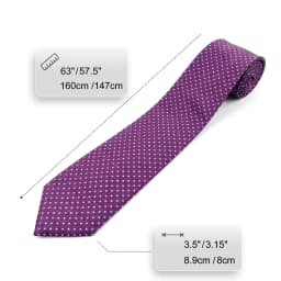 Mens Necktie Set Purple Dots Tie Pocket Square Violet Lavender Classic Extra Long Bow Tie Pre-Tied Boys Size for Kids Available