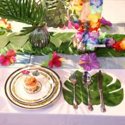 Yannew Artificial Monstera Tropical Large Palm Leaves for Jungle Safari Birthday Party Decoration Hawaii Luau Theme Party Plants