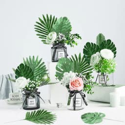 Yannew Artificial Monstera Tropical Large Palm Leaves for Jungle Safari Birthday Party Decoration Hawaii Luau Theme Party Plants