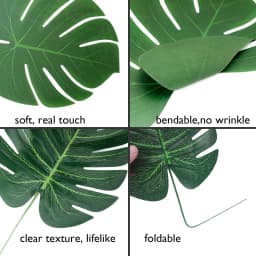 Yannew Artificial Monstera Tropical Large Palm Leaves for Jungle Safari Birthday Party Decoration Hawaii Luau Theme Party Plants