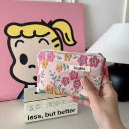 Kawaii Floral Travel Cosmetic Lipstick Coin Purse Storage Bag Women Cute Makeup Handbags Wallet Organizer Pencil Cases Pouch Bag