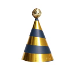 Happy Birthday Cone Hat Girls Boys Pink Black Gold Hats with Pom Poms Paper Cone Striped Dot Hat Birthday Party Decor Supplies
