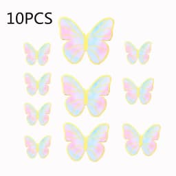 1 Set Girl's Back Butterfly Happy Birthday Cake Toppers Pink DIY Wedding Party Cake Topper Dessert Decoration Baby Shower Gift