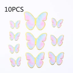1 Set Girl's Back Butterfly Happy Birthday Cake Toppers Pink DIY Wedding Party Cake Topper Dessert Decoration Baby Shower Gift