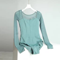New Ballet Dance Leotard Gymnastic Costume for Lace Collar Waist Length Sleeves Bodysuit Gymnastics Performance Adult Yoga Costu