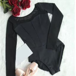 New Ballet Dance Leotard Gymnastic Costume for Lace Collar Waist Length Sleeves Bodysuit Gymnastics Performance Adult Yoga Costu