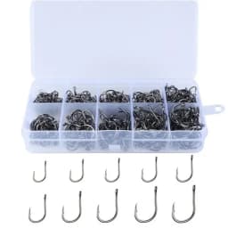 Brand new 100 pieces/box High quality carbon steel carp fishing bait Sharp fish hook 10 sizes available