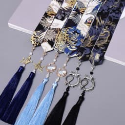 Chinese Style Dragon Pendant Tassel Headwear Antique Hanfu Headband for Women Men Satin Long Ribbon Embroidery Hair Bands