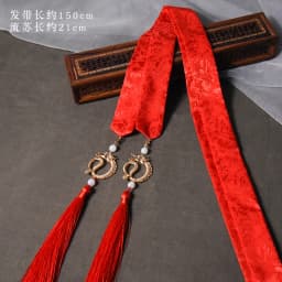 Chinese Style Dragon Pendant Tassel Headwear Antique Hanfu Headband for Women Men Satin Long Ribbon Embroidery Hair Bands