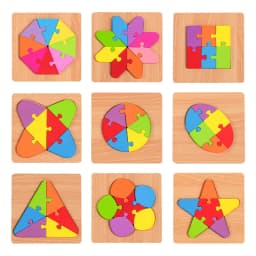 High Quality Wooden Geometric Shapes Early Cognition Puzzles Board Math Game Montessori Baby Learning Educational For Kids Toys
