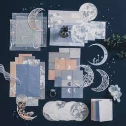 Yoofun 63pcs/lot Unique Phase of the Moon Material Paper Pack Dual - Material Scrapbooking Decorative Papers Journal Card Making